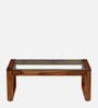 Slatina Sheesham Wood Coffee Table In Rustic Teak Finish With Glass Top