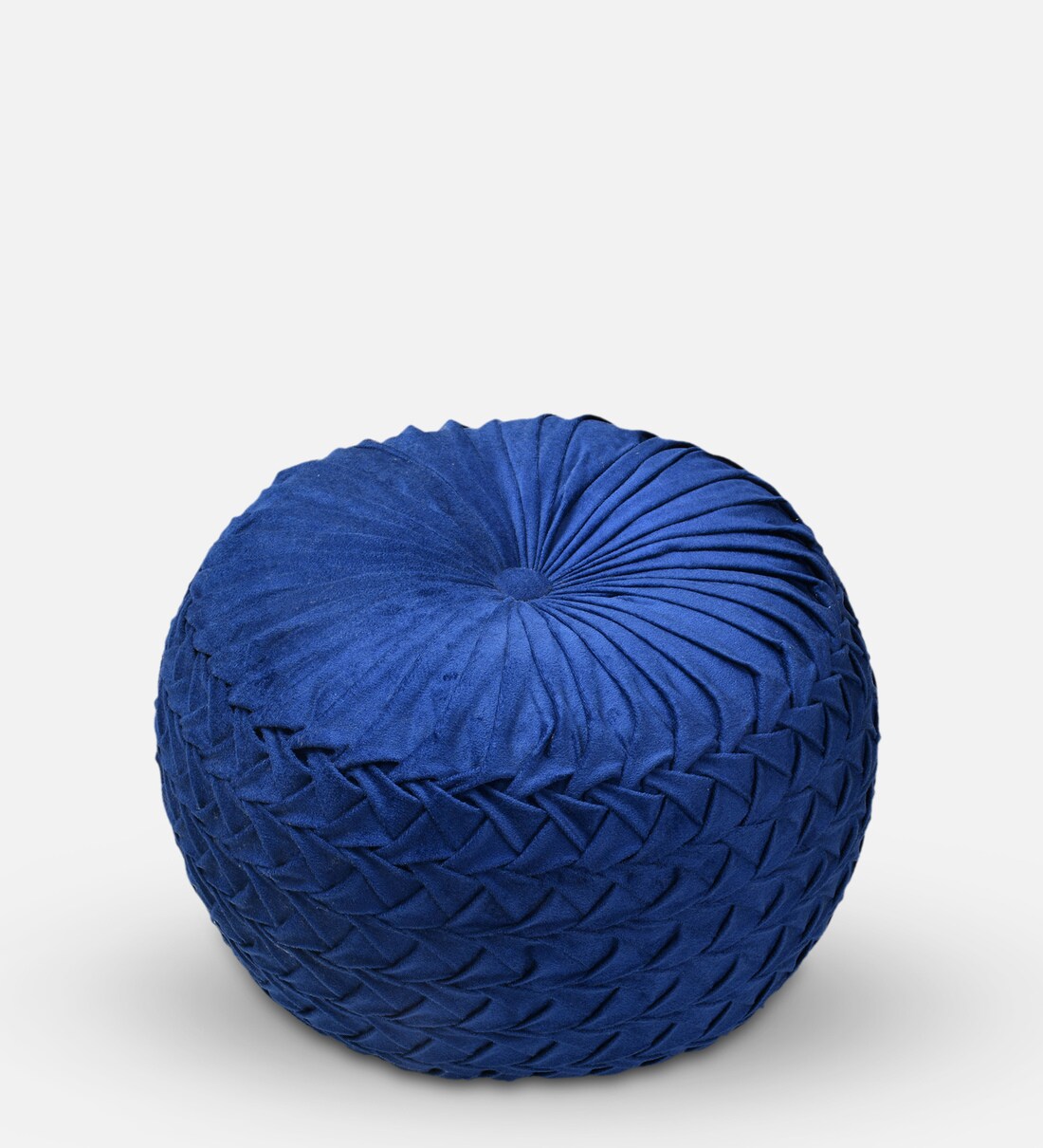 Buy Nicole Fabric Pouffe in Navy Blue Colour by Riance Creations Online Pouffes Pouffes