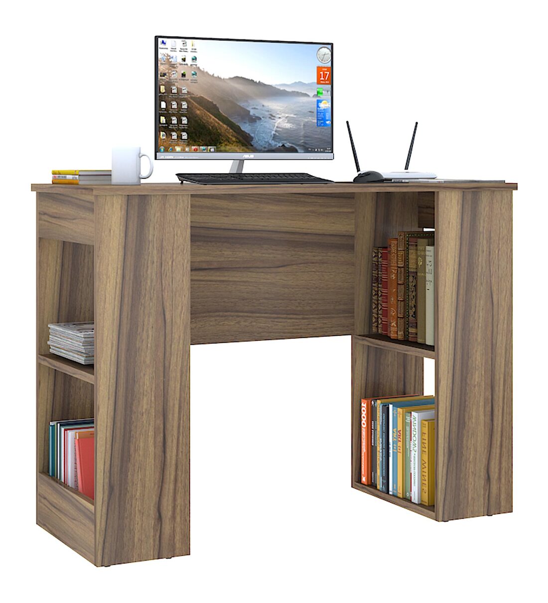 Buy Nikolai Study Table in Walnut Colour by Hometown Online Modern