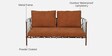 Niewood Metal 3 Seater Outfoor Sofa In Brown Colour