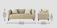 Niki Fabric 2 Seater Sofa In Ivory Cream Color
