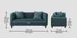 Niki Fabric 2 Seater Sofa In Royal Blue Color