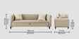 Niki Fabric 3 Seater Sofa In Ivory Cream Color