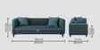 Niki Fabric 3 Seater Sofa In Royal Blue Color