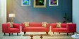 Niki 3+2+1 Sofa Set In Blood Maroon Colour