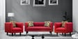 Niki Fabric 3+1+1 Sofa Set In Blood Maroon Colour
