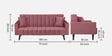 Nikko Velvet 3 Seater Sofa In Dark Pink Colour