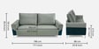 Boston Leatherette 3 Seater Sofa in Grey & Blue Colour