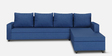 Nilon 6 Seater Fabric RHS L Shaped Sofa In Blue Colour