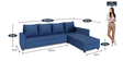 Nilon 6 Seater Fabric RHS L Shaped Sofa In Blue Colour