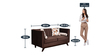 Serena Fabric 2 Seater Sofa in Brown Colour
