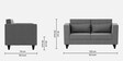 Nipul Fabric 2 Seater Sofa in Charcoal Grey Colour