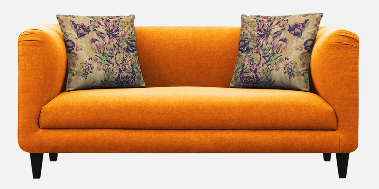 Buy Niki Fabric 2 Seater Sofa in Vivid Orange Colour by Febonic Online