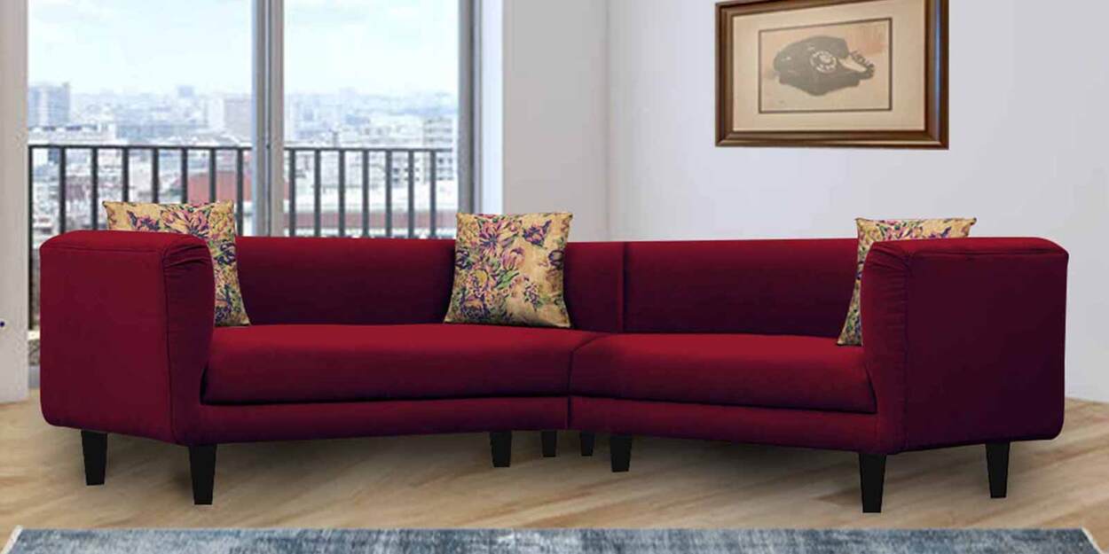 Buy Niki Corner Sofa In Maroon Colour By Febonic Online Bucket Corner