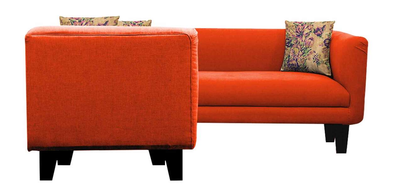 Buy Niki 6 Seater Corner Sofa In Vivid Orange Colour by Febonic Online