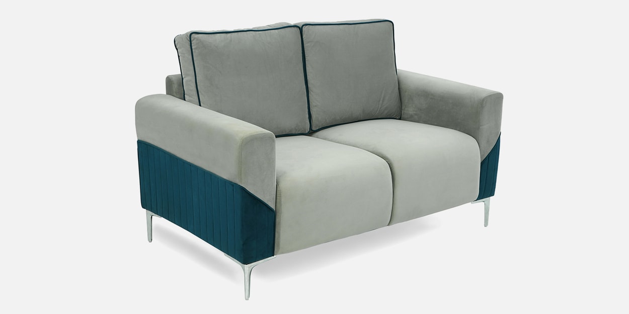 Buy Boston Leatherette Seater Sofa in Grey Blue Colour at 55