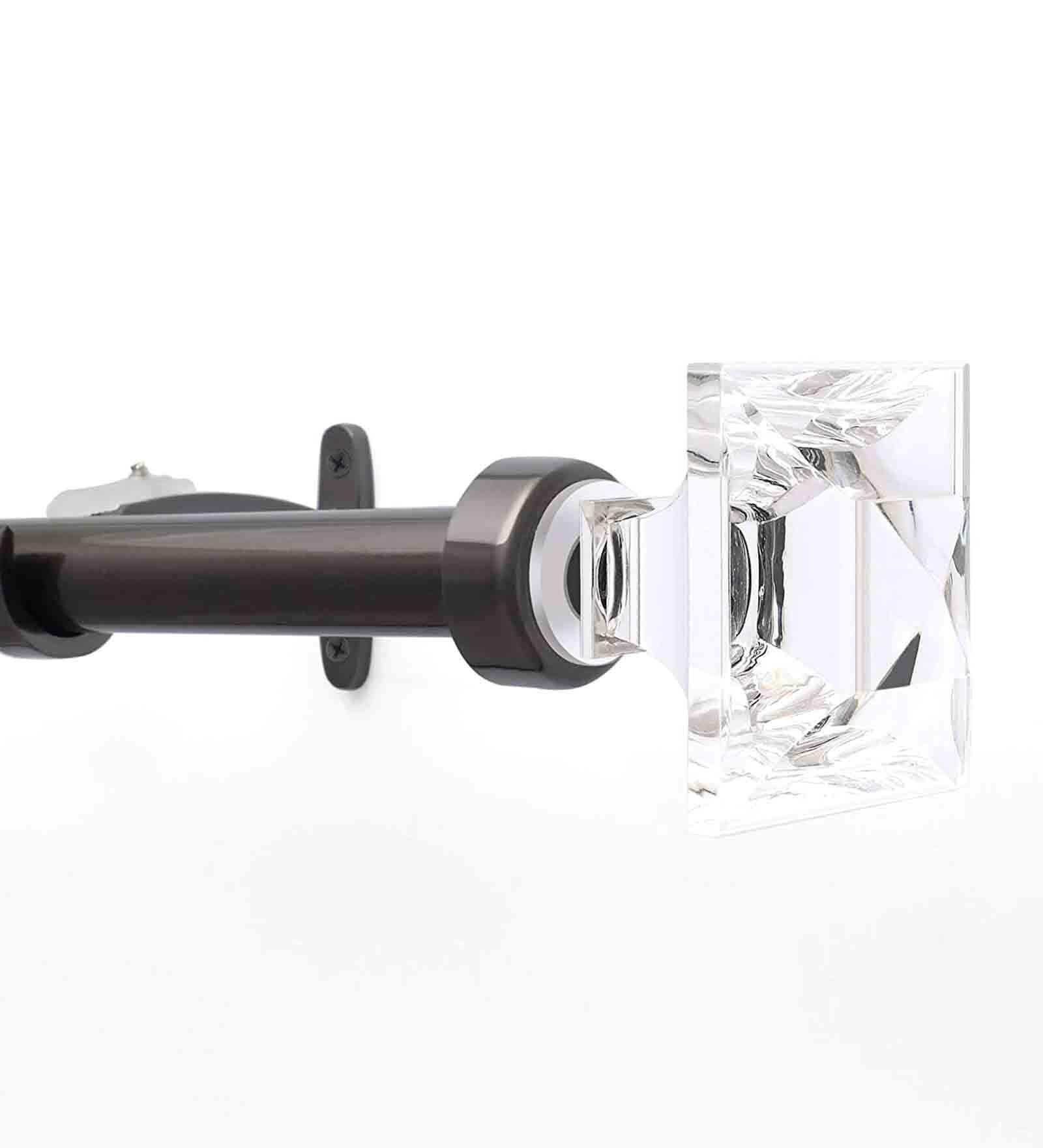 Nickel 36 Inch expandable to 66 Inches Stainless Steel Curtain Rod with Bracket