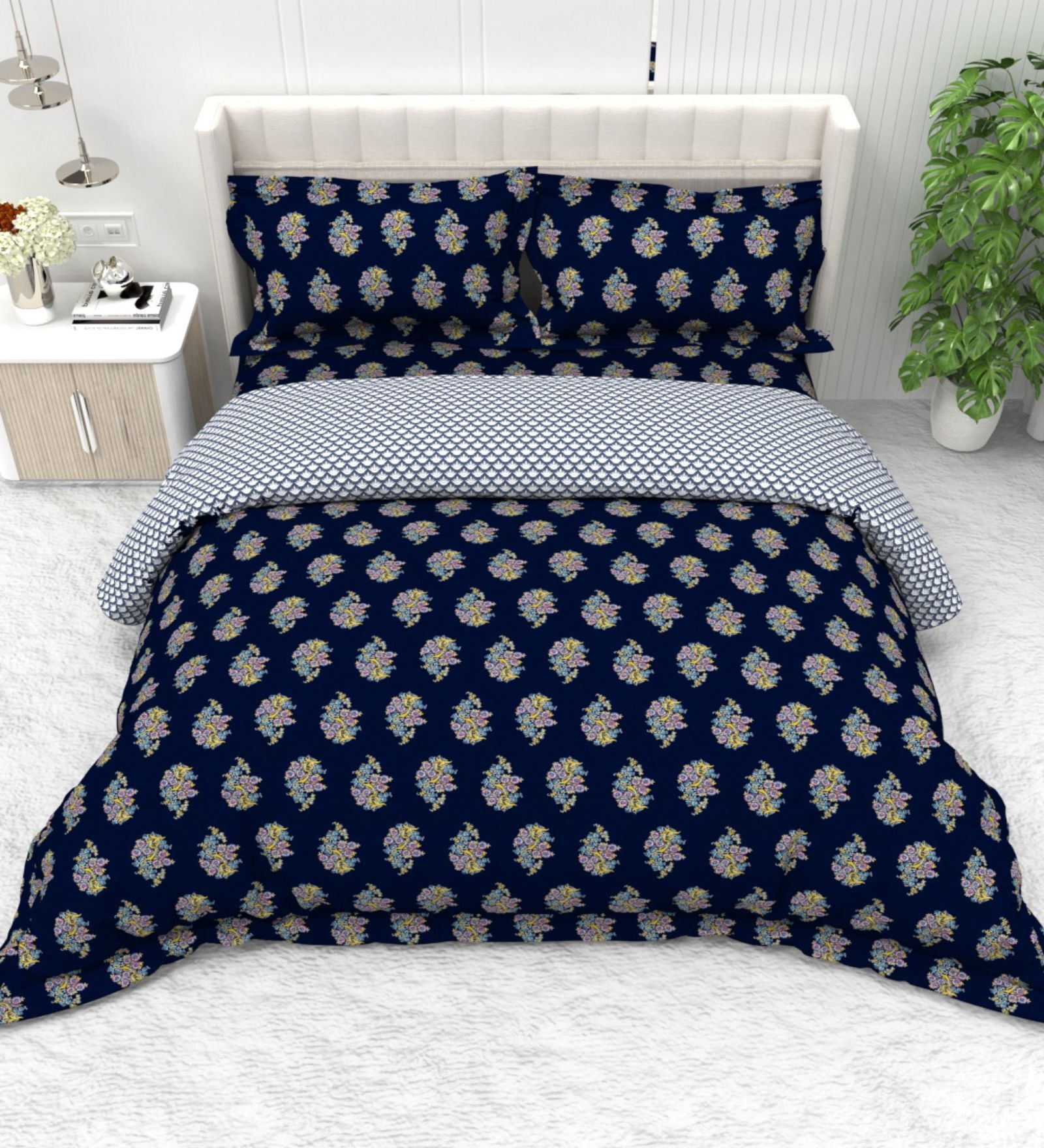 Night Garden Reversible Cold Weather Comforter Double Bed Size