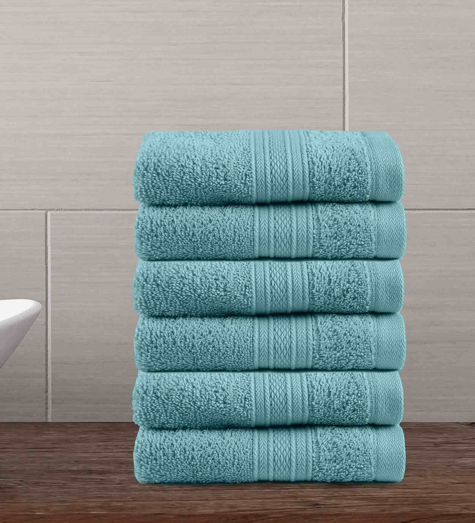 Nile Blue 500 GSM 100% Cotton Face Towel (Set of 6)