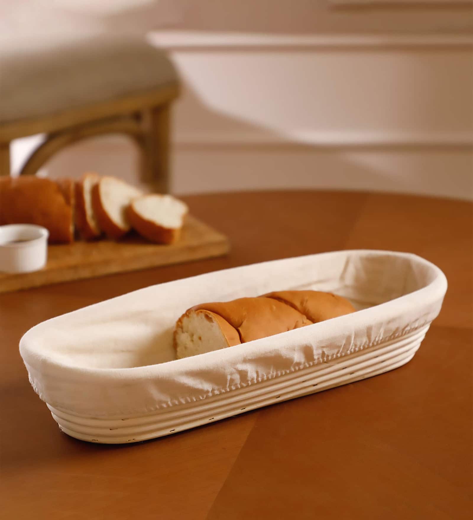 Nile White Rattan Serving Tray