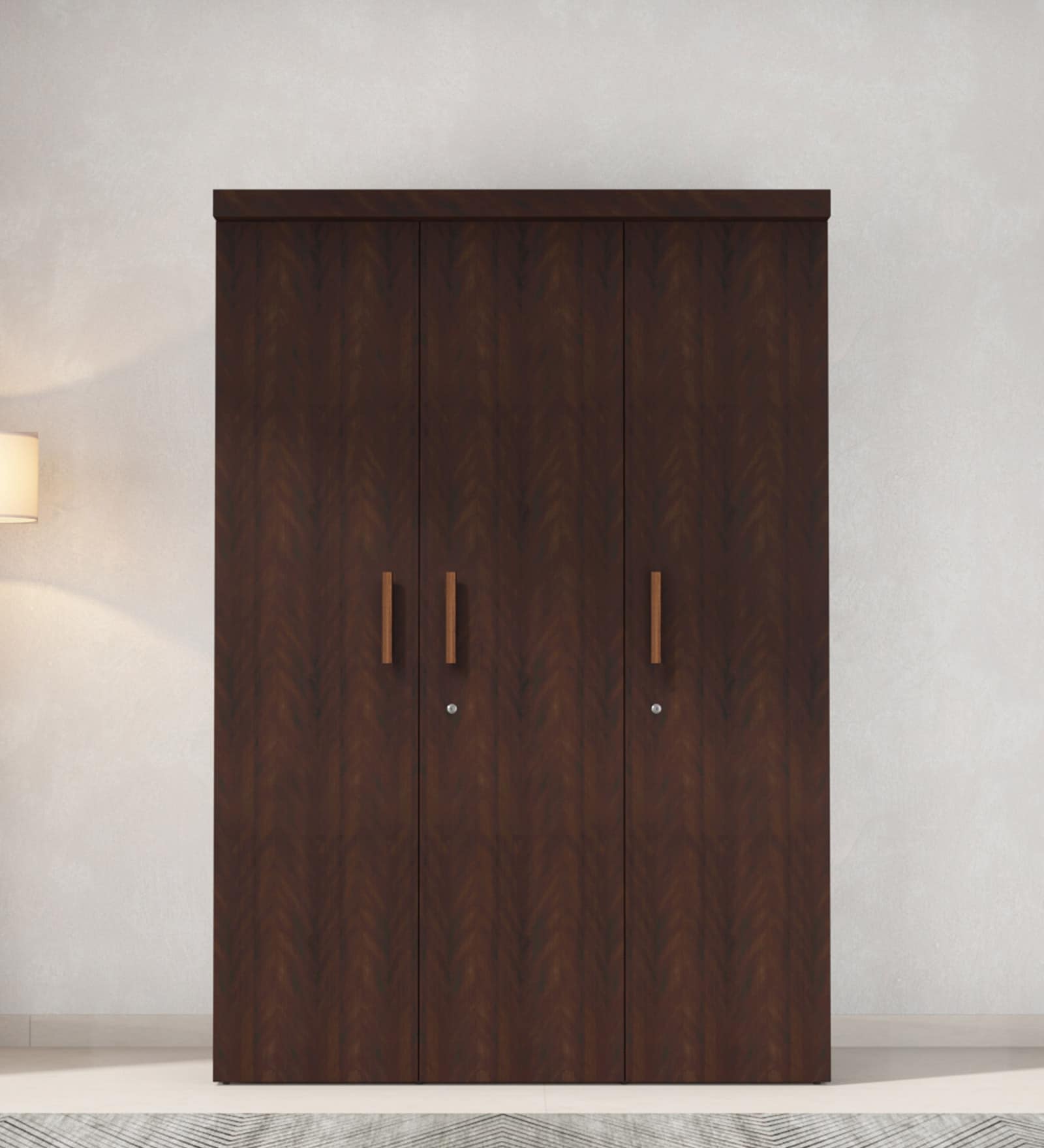 Nina 3 Door Wardobe In Dark Cherry Finish