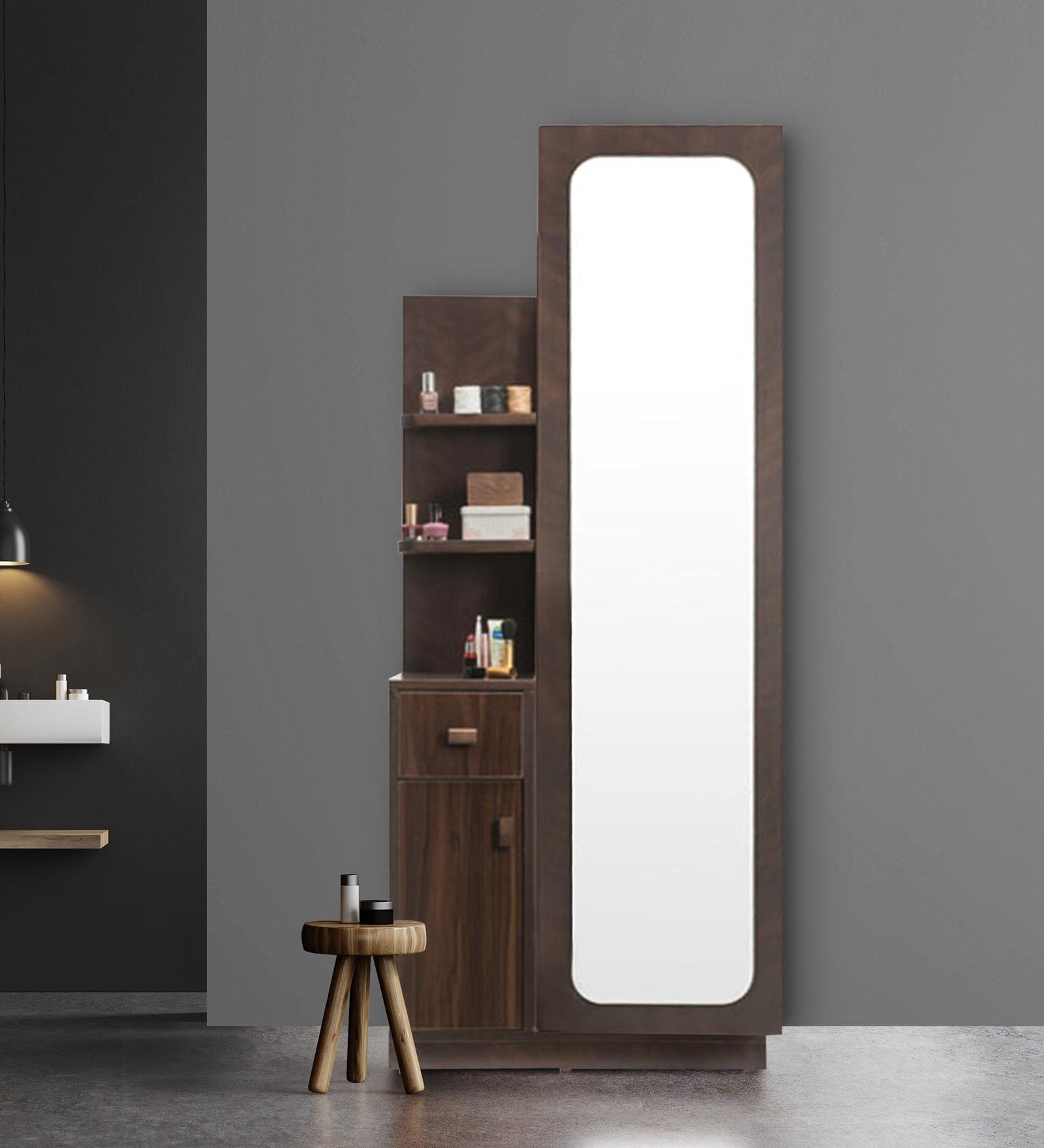 Nina Dressing Unit With Mirror In Brown Finish