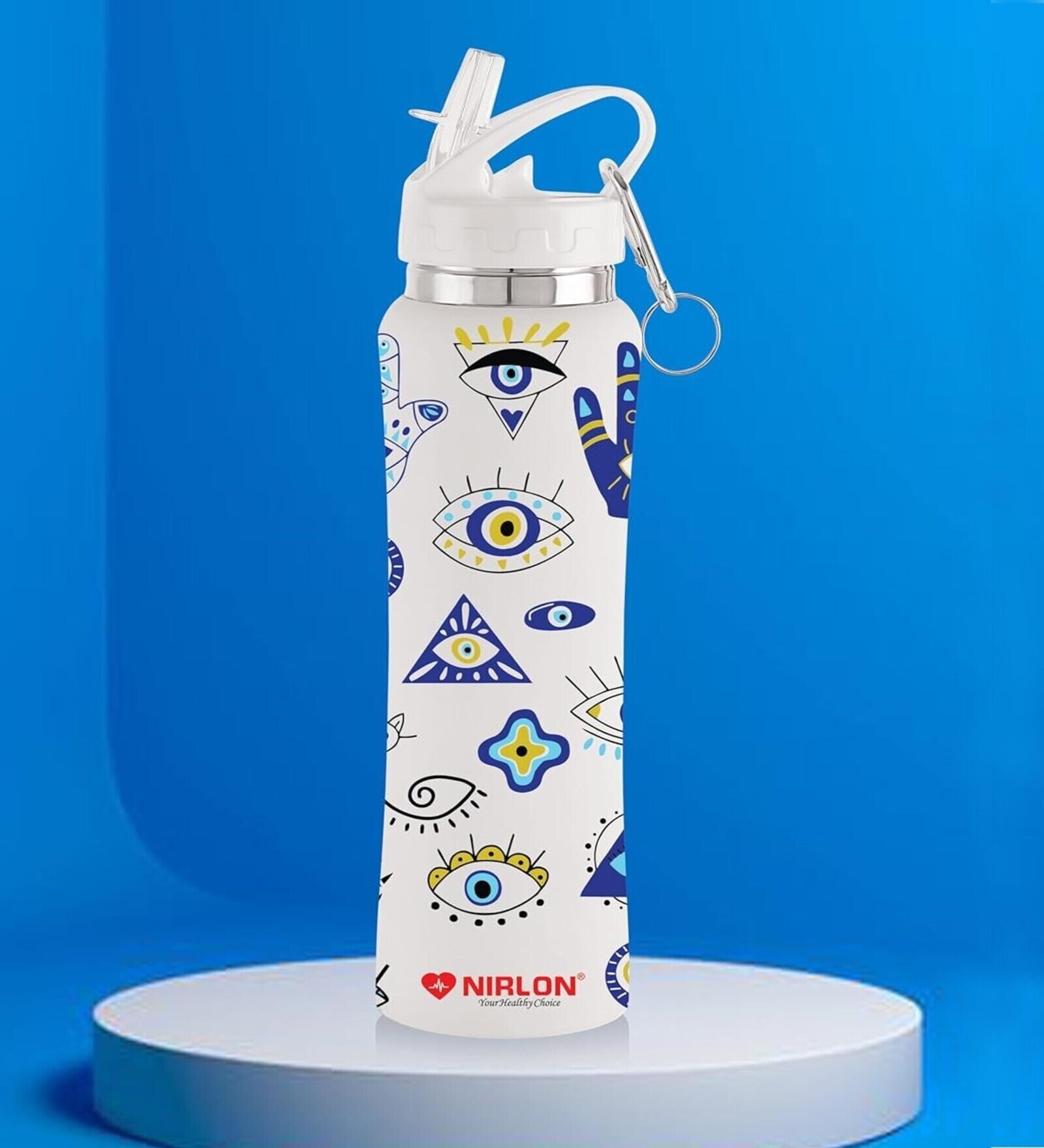 White 750ml Flip Bot Stainless Steel Rubber Finish Water Bottle with Straw Lid White 750ml Flip Bot Stainless Steel Rubber Finish Water Bottle with Straw Lid