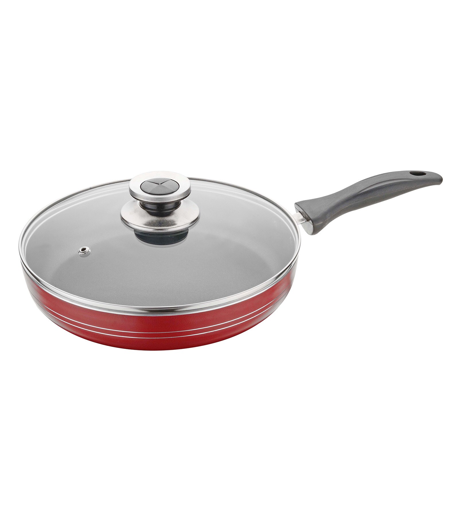 Masterchef Heavy Gauge Red & Black Aluminium 1.3 LtrNon-Stick Frying Pan