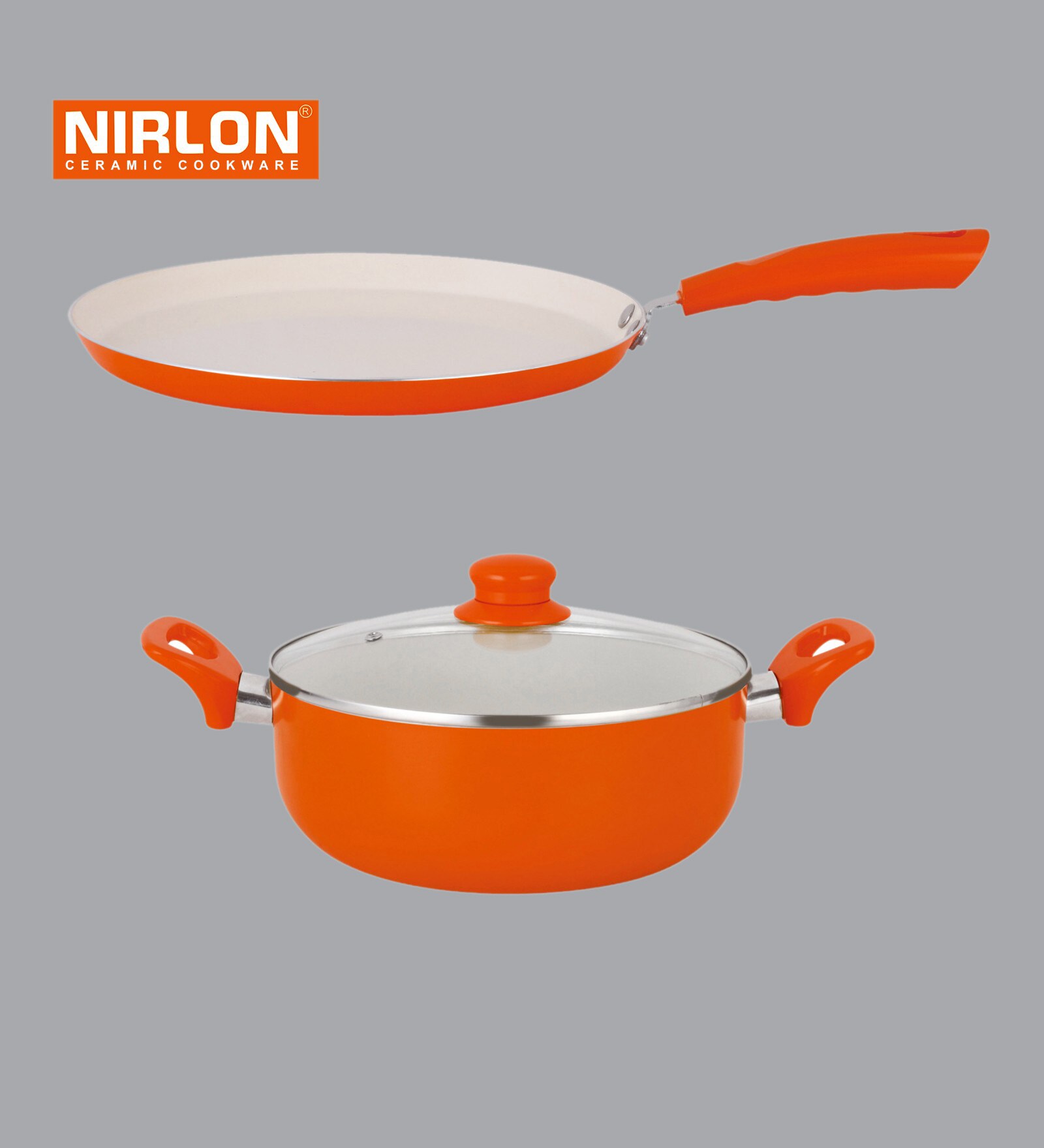 Nirlon Orange Aluminium Cookware Combo Gift