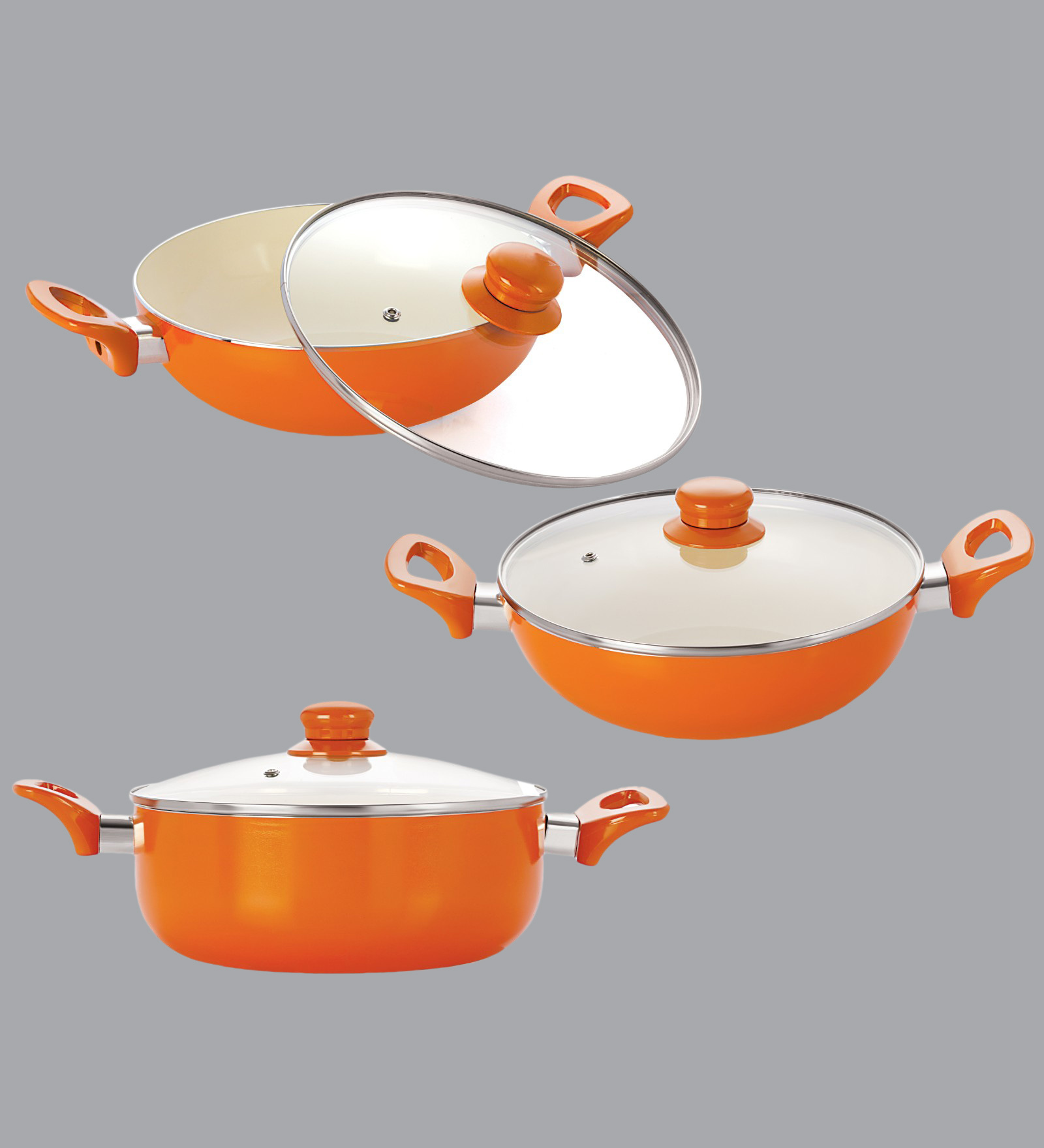 Nirlon Orange Aluminium Cookware Combo Gift