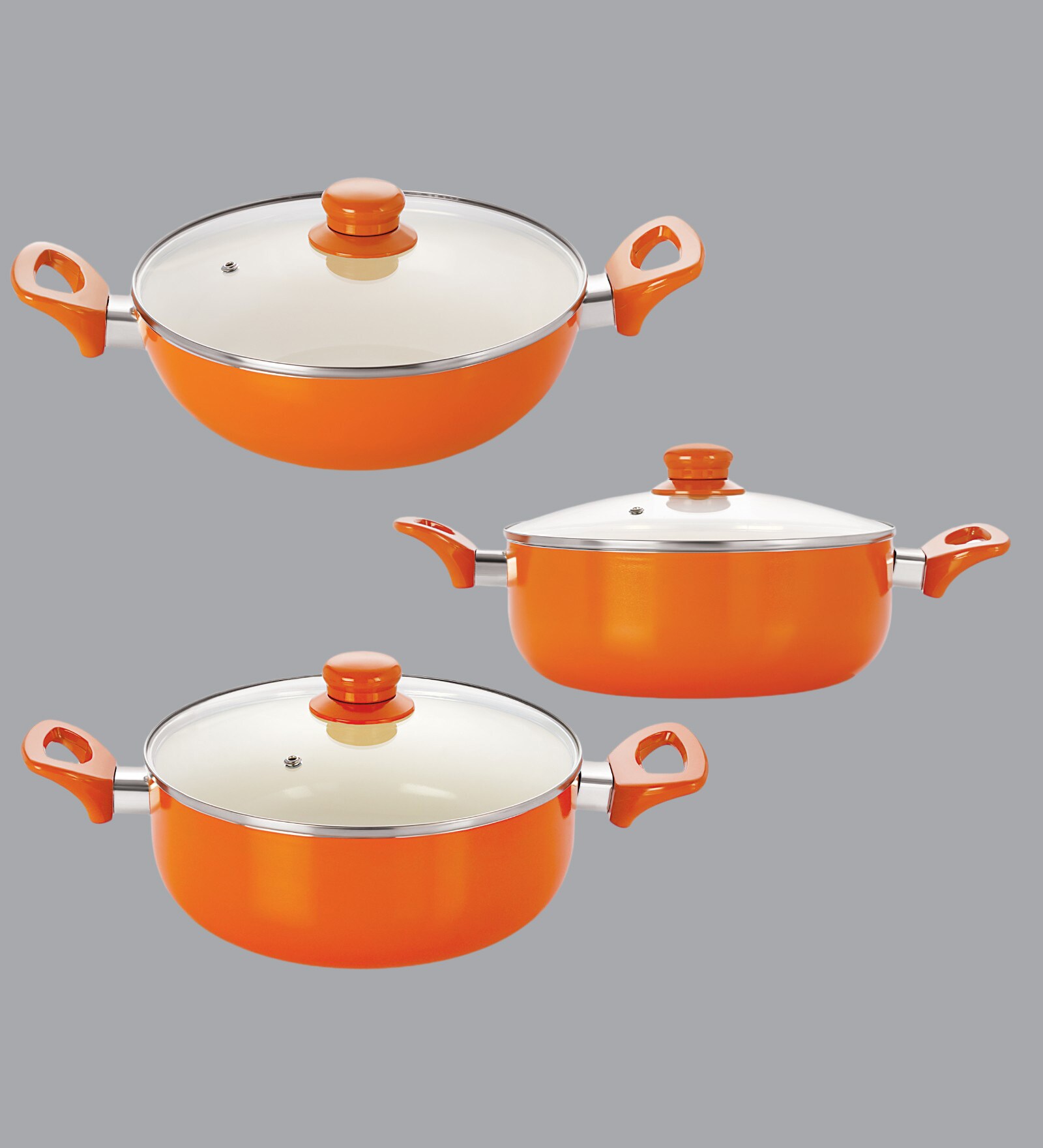 Nirlon Orange Aluminium Cookware Combo Gift