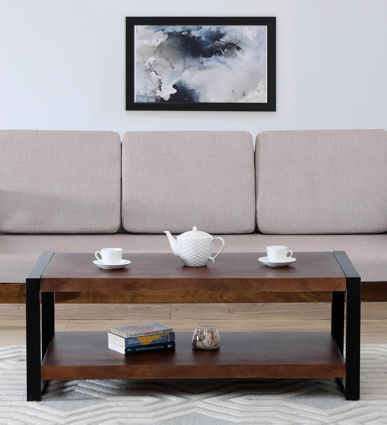 Niva Solid Wood Coffee Table In Walnut Finish