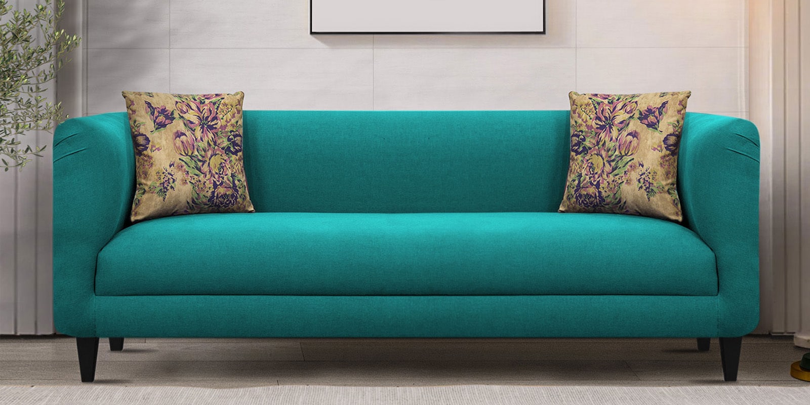 Buy Niki Fabric 3 Seater Sofa in Sea Green Colour at 48 OFF by Febonic