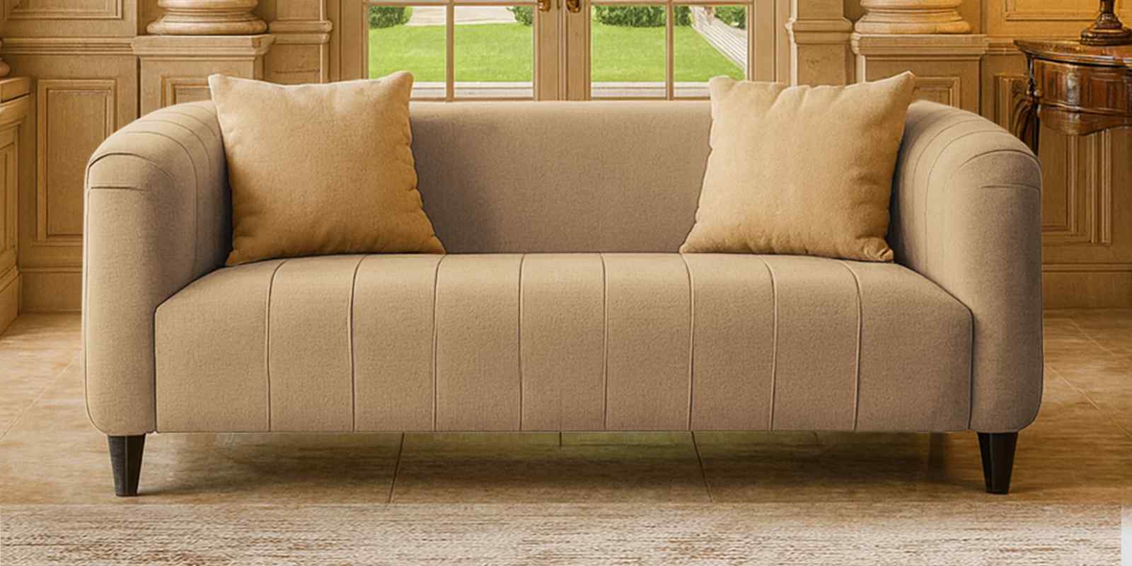 Niki Fabric 2 Seater Sofa In Sea Green Color