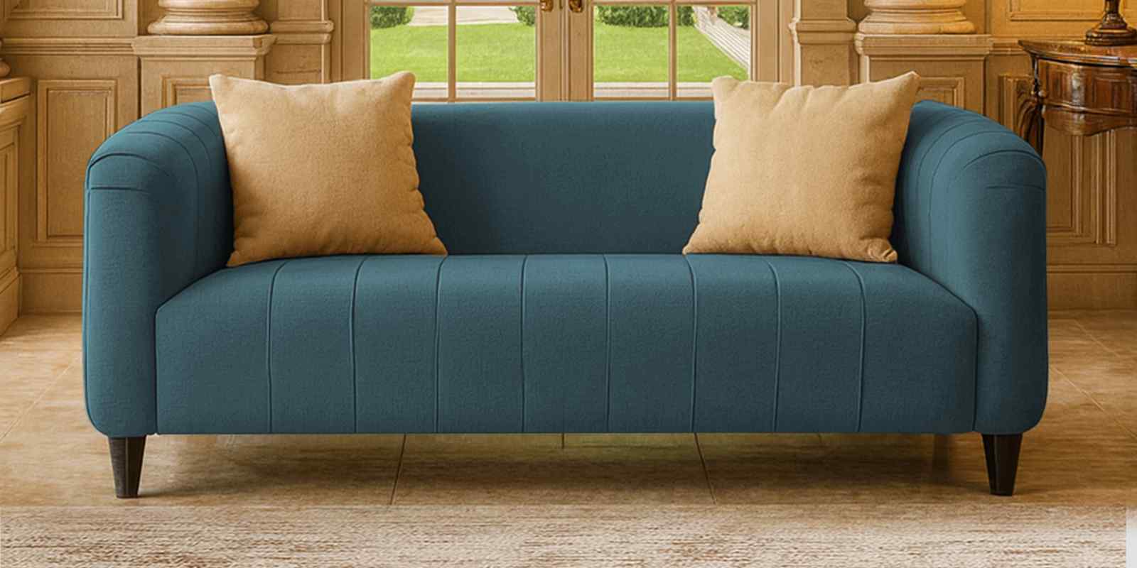 Niki Fabric 2 Seater Sofa In Royal Blue Color
