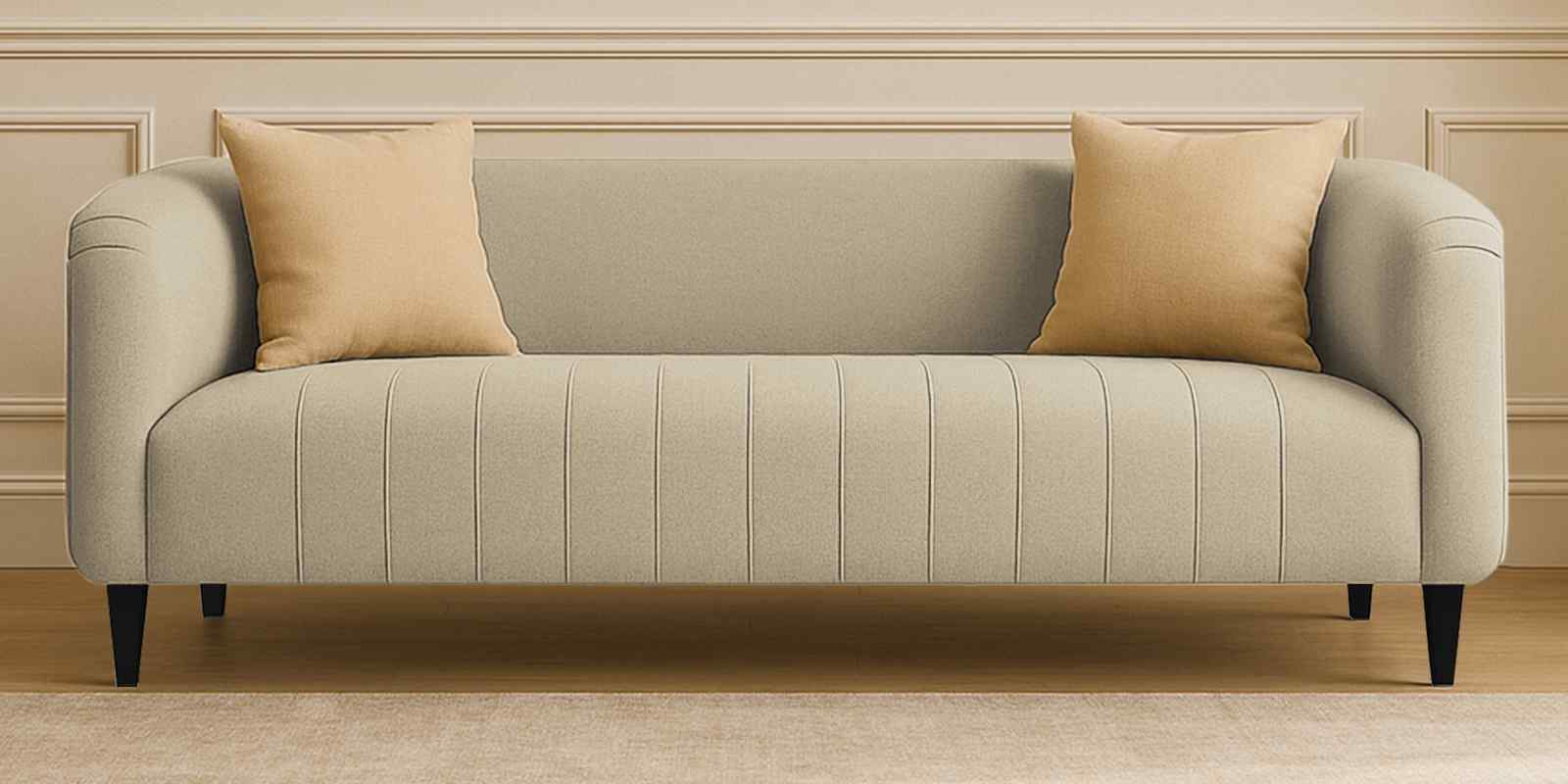 Niki Fabric 3 Seater Sofa In Ivory Cream Color