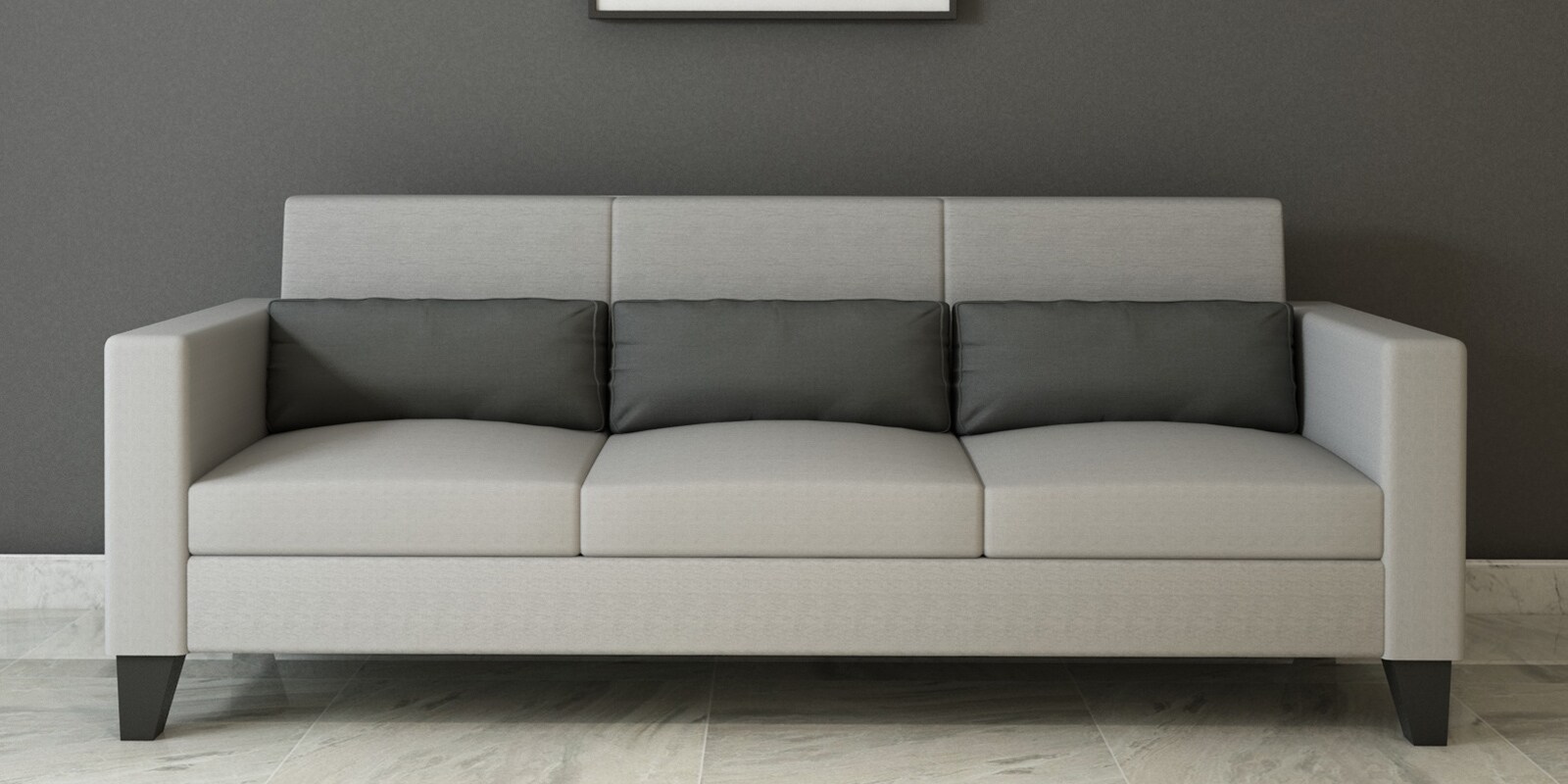 Nikko Fabric 3 Seater Sofa in Grey Colour