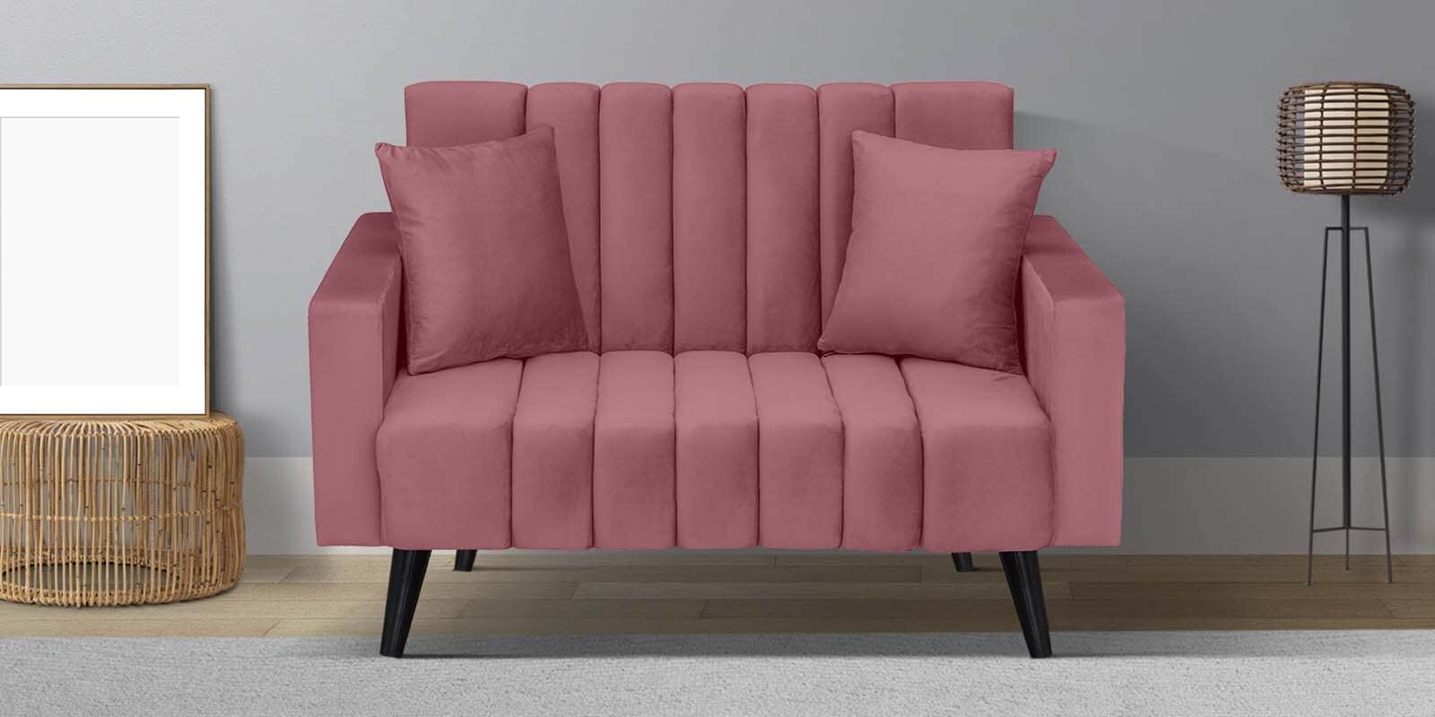 Nikko Velvet 2 Seater Sofa In Dark Pink Colour