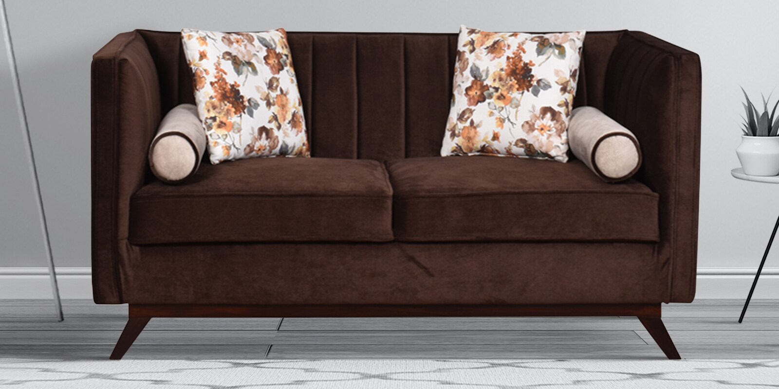 Serena Fabric 2 Seater Sofa in Brown Colour