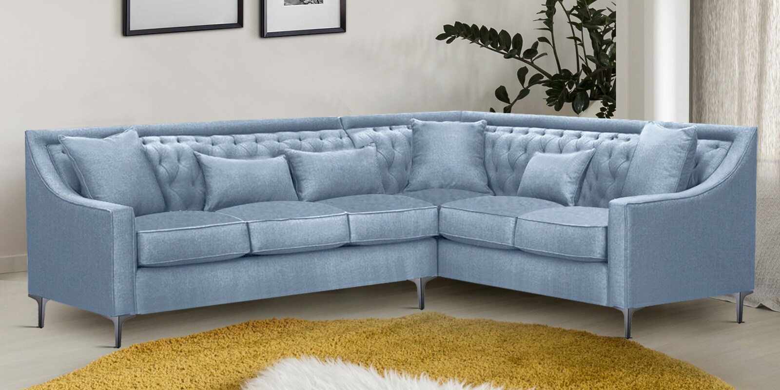 Nirvana LHS Sectional Sofa In Light Grey Color