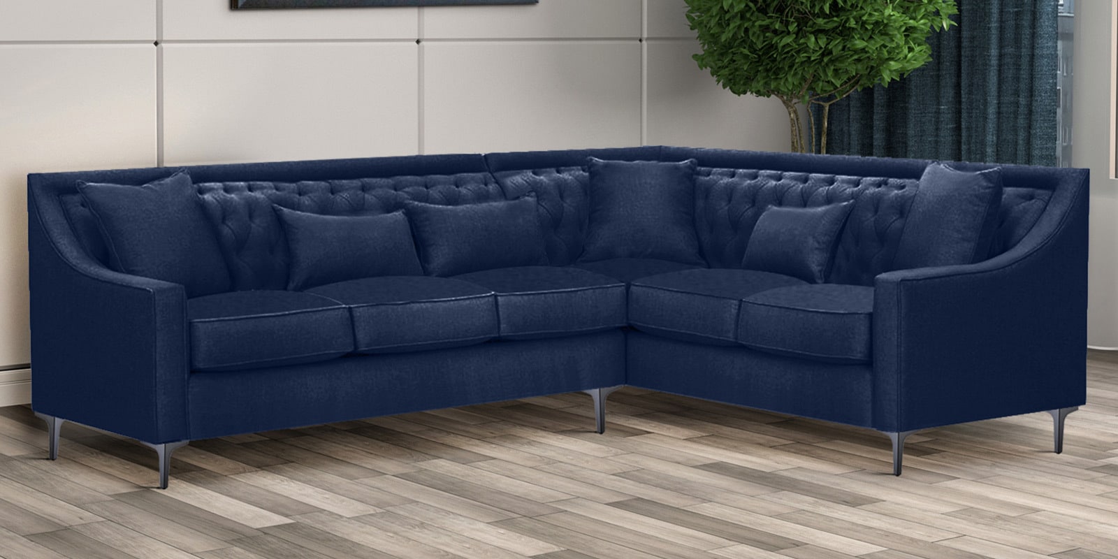 Nirvana LHS Sectional Sofa In Navy Blue Color