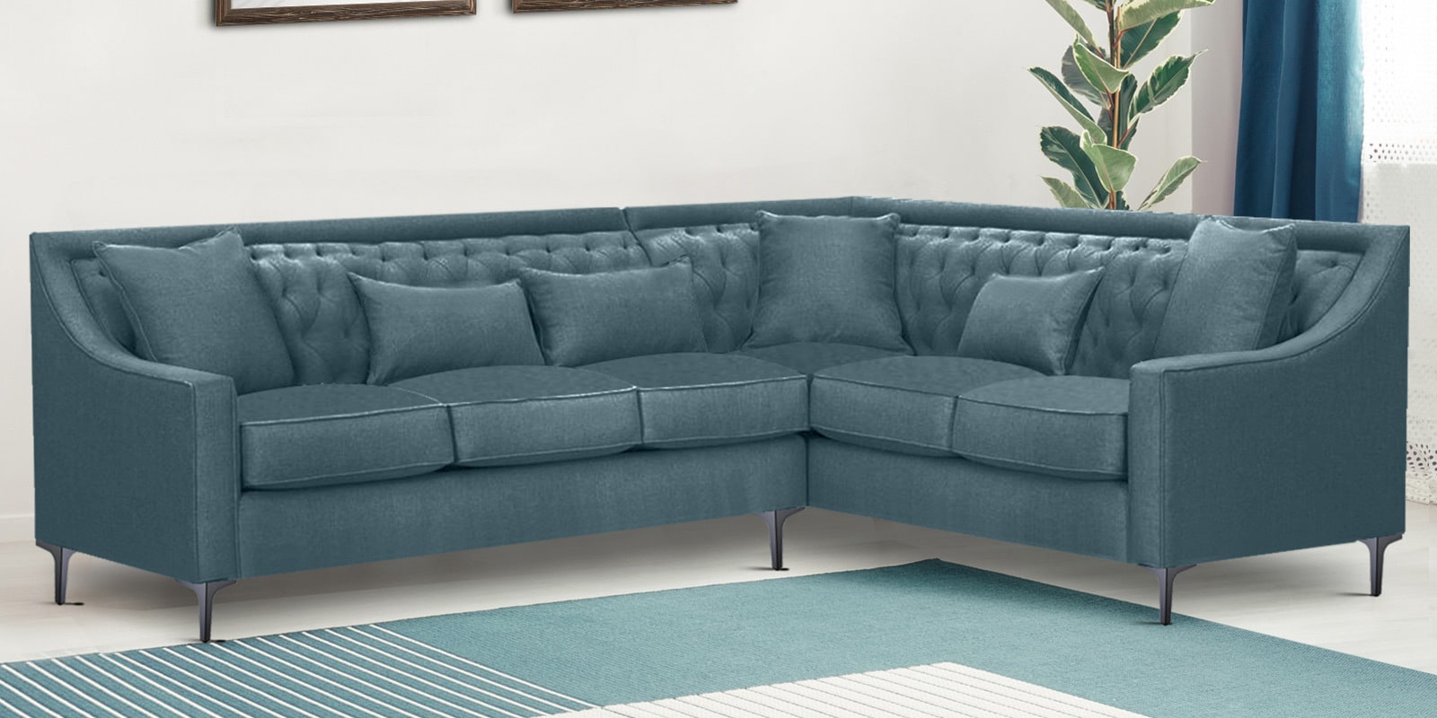 Nirvana LHS Sectional Sofa In Smoke Grey Color