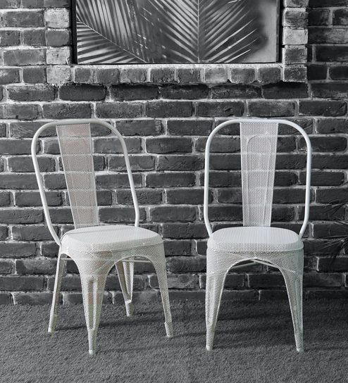 Nia Tolix Chair (Set Of 2) In White Finish