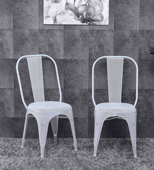 Nia Tolix Chair (Set Of 2) In Sky Blue Finish