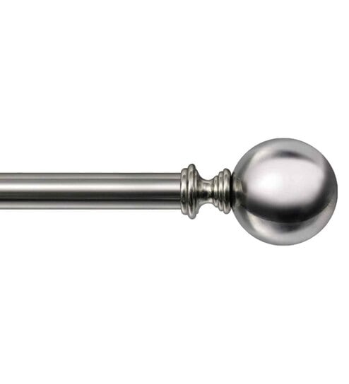 Nickel 36 Inch expandable to 66 Inch Stainless Steel Curtain Rod with Bracket