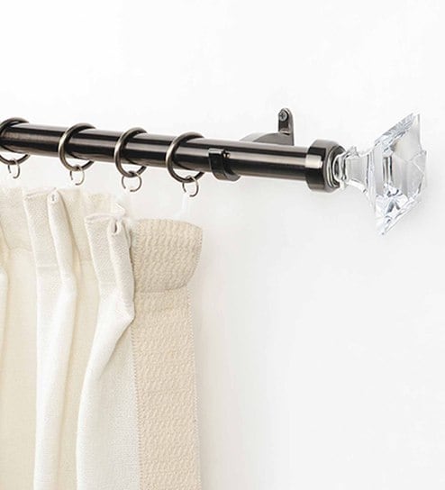 Nickel Grey Stainless Steel Curtain Rod (52-144 Inches) With Bracket By Deco Window