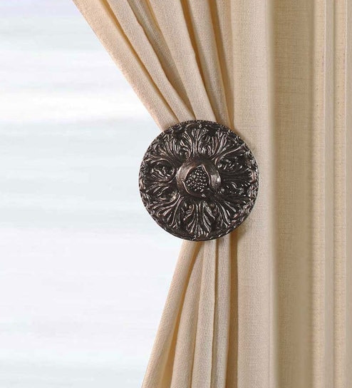 Nickle Oxide 4 Pc Iron Tie Back Hook Set by Deco Window