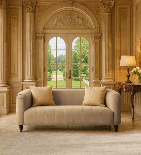 Niki Fabric 2 Seater Sofa In Sea Green Color