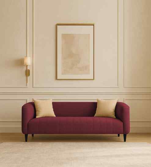 Niki Fabric 3 Seater Sofa In Charcoal Grey Color