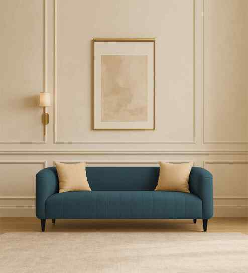 Niki Fabric 3 Seater Sofa In Royal Blue Color